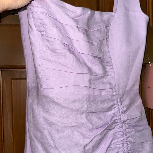 Anthropologie Rumer Estelle square neck maxi xs NWT purple linen - Picture 6 of 10